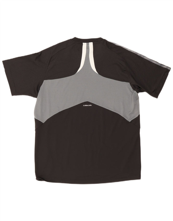 Adidas Hommes Climacool T-Shirt Top Large Noir Colorblock