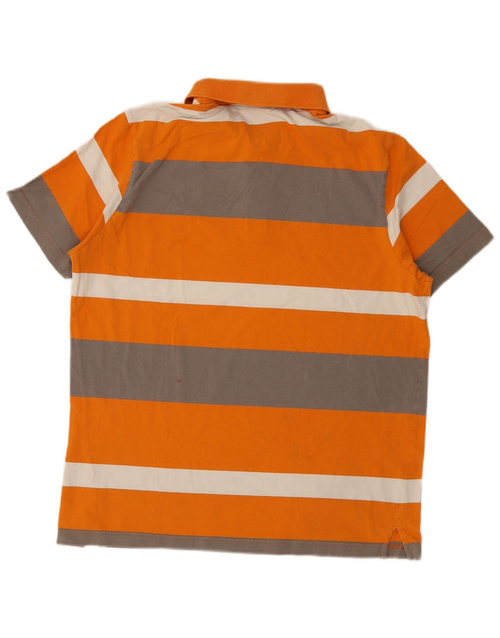 Puma Polo à manches courtes pour homme Large rayé orange