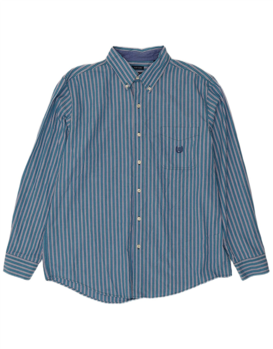 Chaps Chemise Homme Large Bleu Rayé Coton