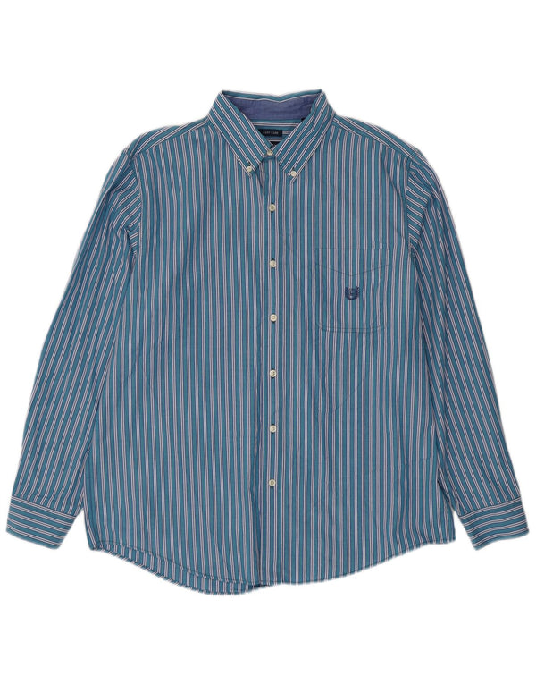 Chaps Chemise Homme Large Bleu Rayé Coton