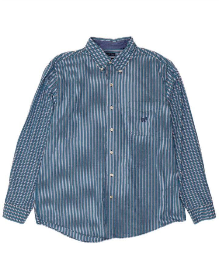 Chaps Chemise Homme Large Bleu Rayé Coton
