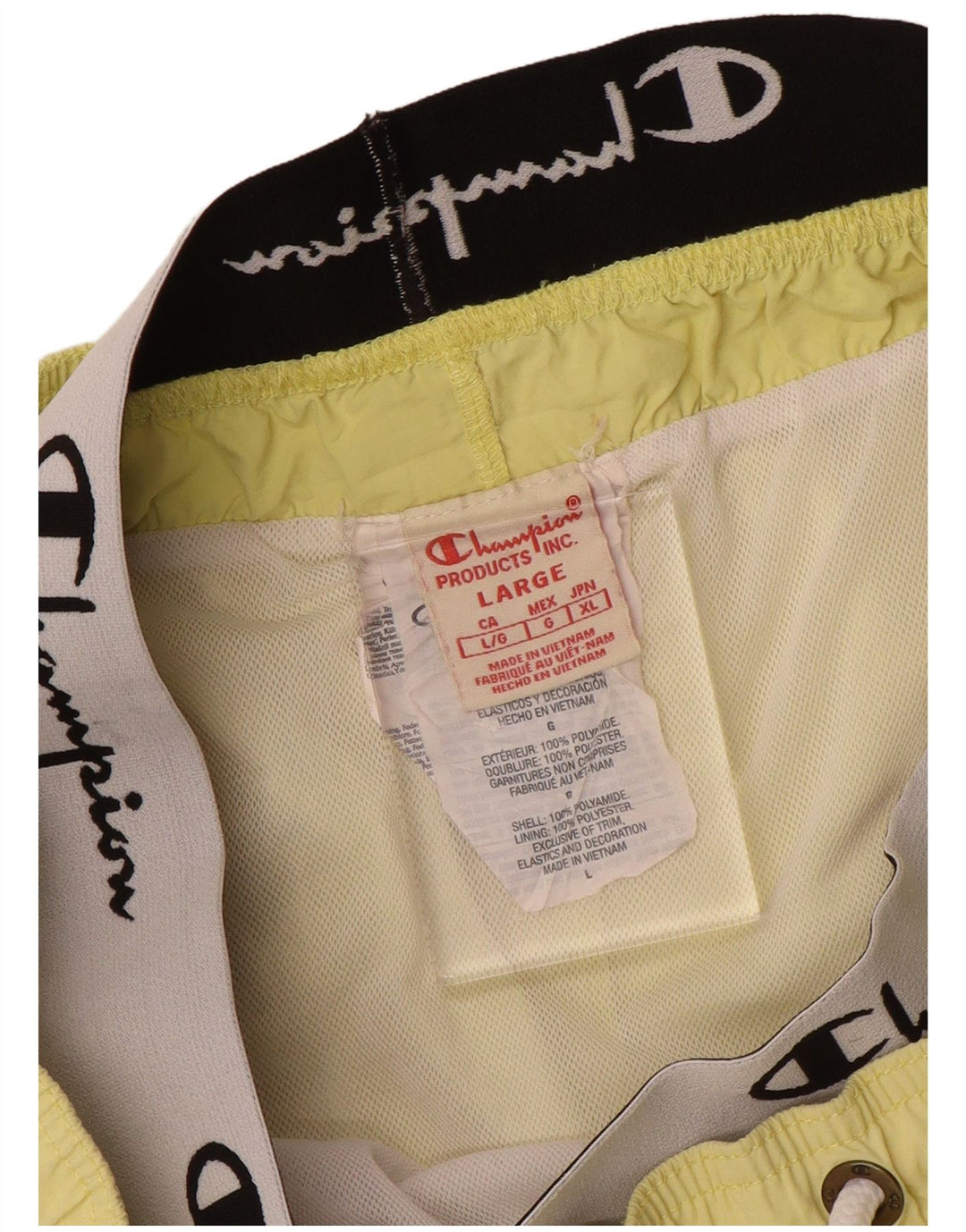 Champion Short de Bain Graphique Homme Large Jaune Polyamide