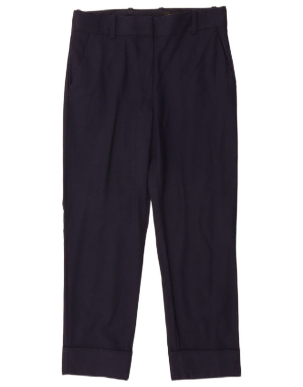 Cos Pantalon de Costume Droit Femme US 2 XS W25 L24 Bleu Marine Laine