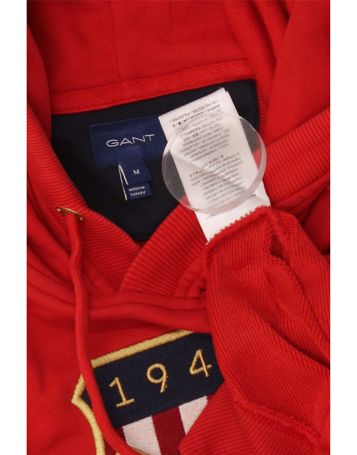 Gant Pull à Capuche Graphique Homme Rouge Moyen Coton