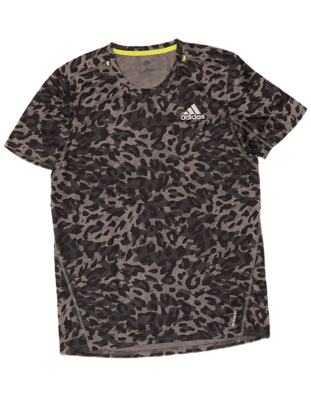 Adidas Hommes Aeroready T-Shirt Haut Petit Gris Animal Imprimé Polyester