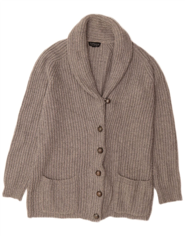 Topshop Cardigan surdimensionné pour femme UK 8 Petit Gris Acrylique