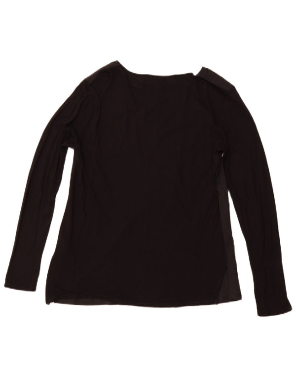 DESIGUAL Haut graphique à manches longues pour femme UK 44 Large Viscose florale noire