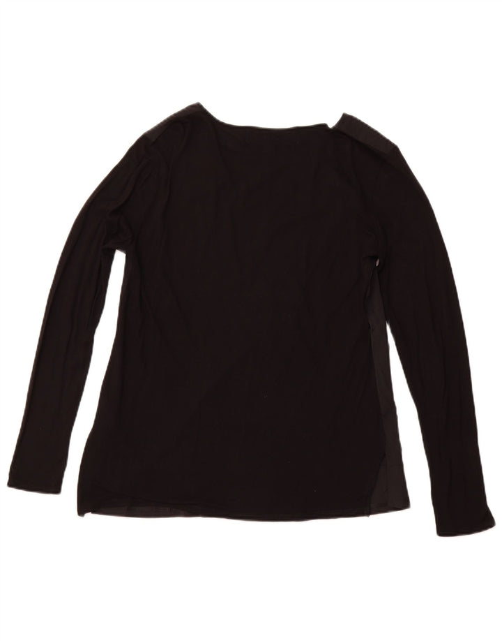 DESIGUAL Haut graphique à manches longues pour femme UK 44 Large Viscose florale noire