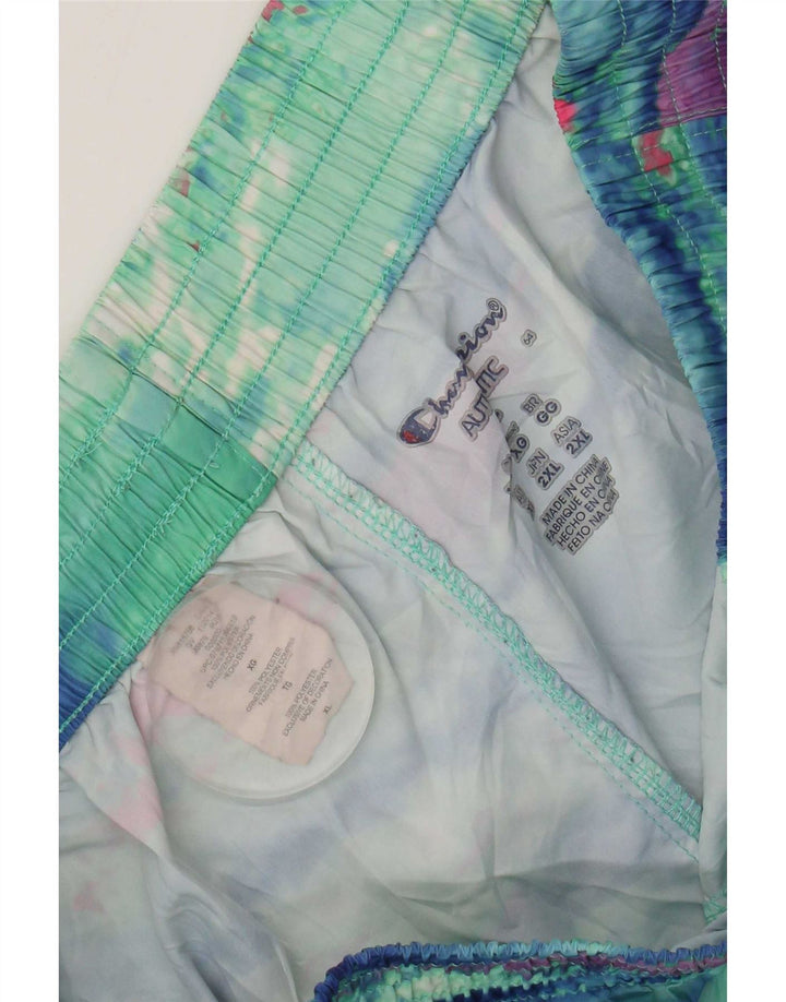 Champion Short de sport à motif abstrait pour femme UK 18 XL Vert Polyester
