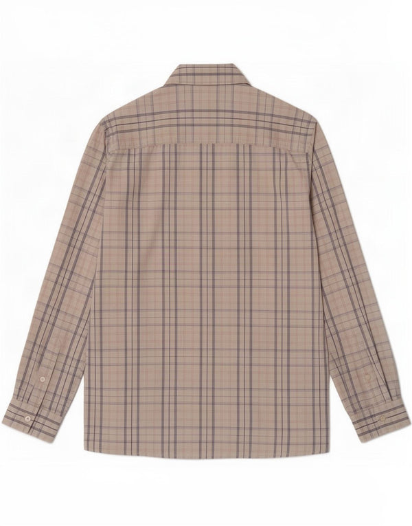 Chemise Homme Gas Coton Carreaux Beige Moyen