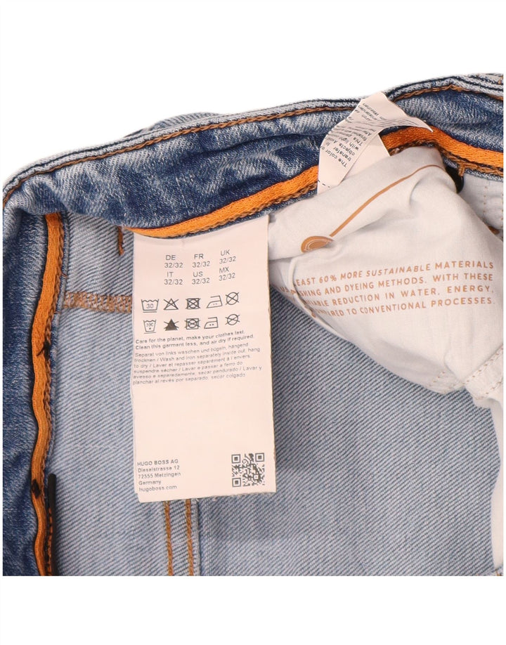 Hugo Boss Jean slim vieilli W32 L32 en coton bleu pour homme
