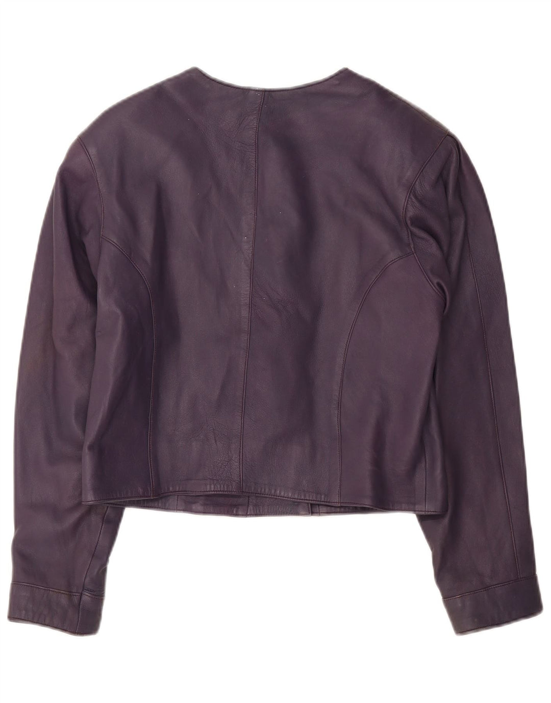 veste en cuir crop femme vintage UK 10 Petit Violet