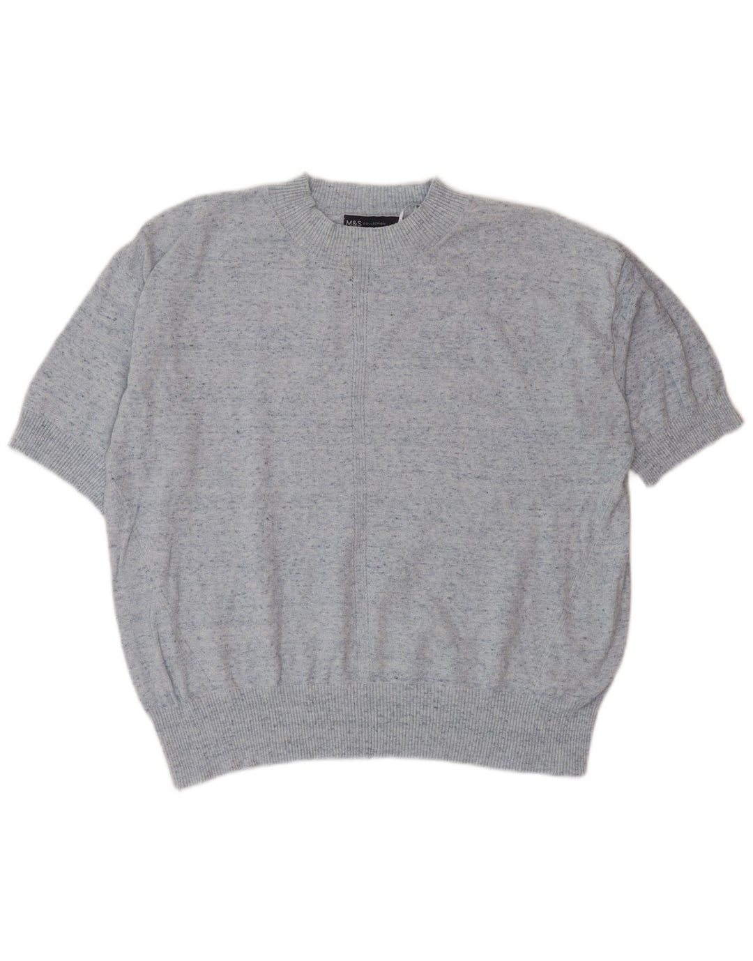 Marks & Spencer Pull à col rond pour femme UK 14 Bleu moyen moucheté