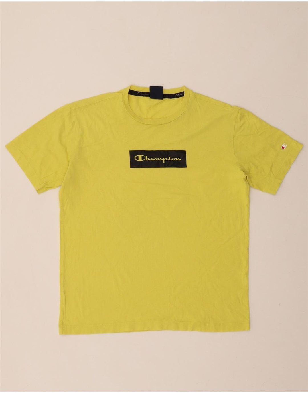CHAMPION T-Shirt Graphique Homme Petit Jaune