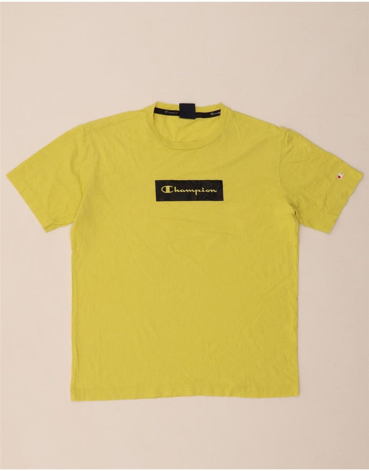 CHAMPION T-Shirt Graphique Homme Petit Jaune