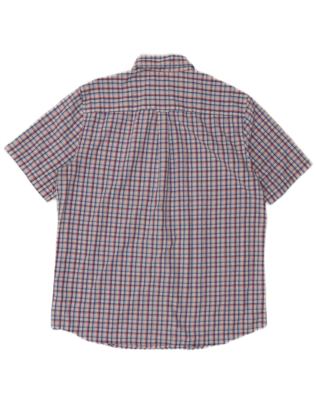 Chaps Chemise à manches courtes pour homme en coton à carreaux bleus