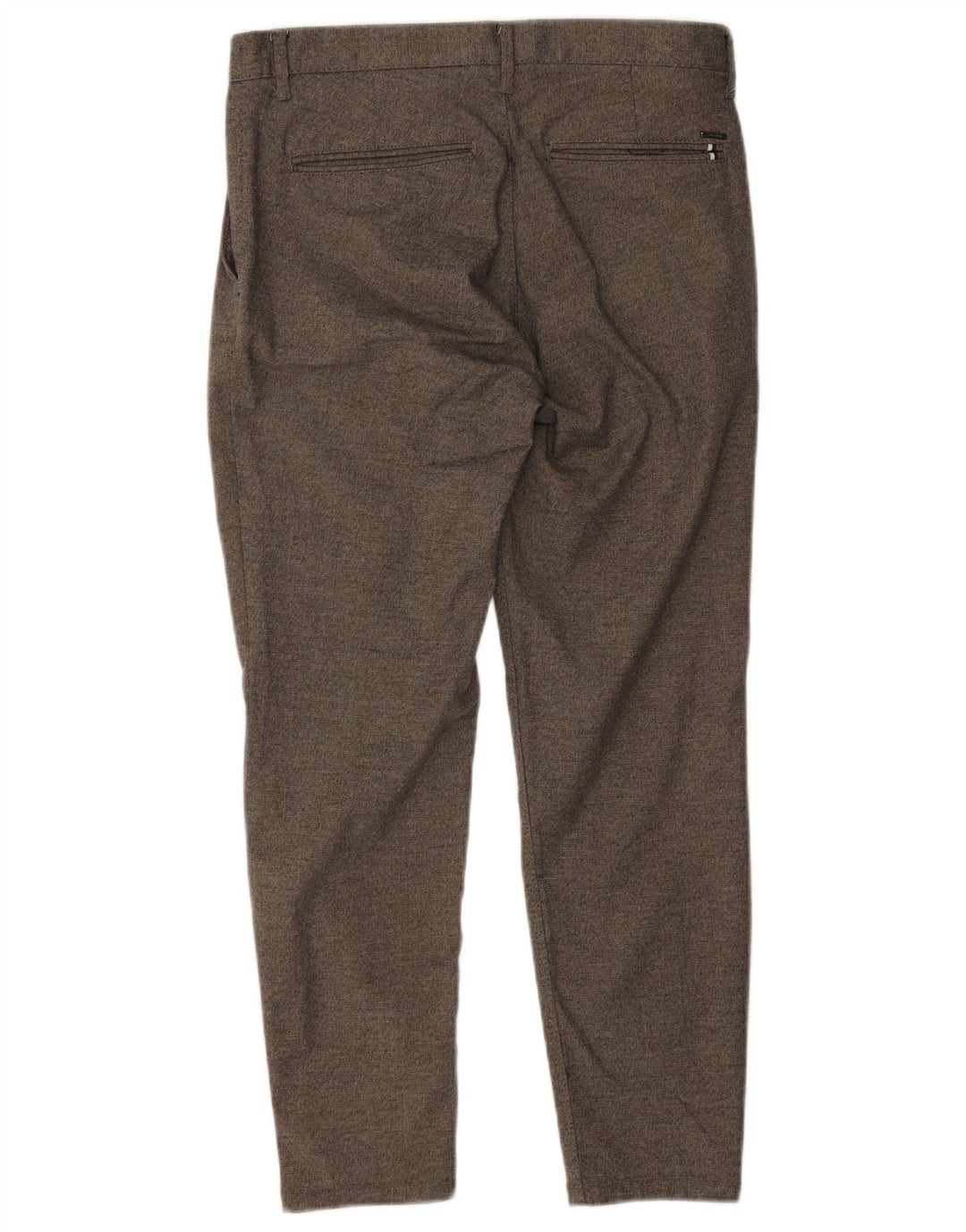 Zara Pantalon chino crop slim pour homme EU 38 Small W30 L25 Gris Polyester