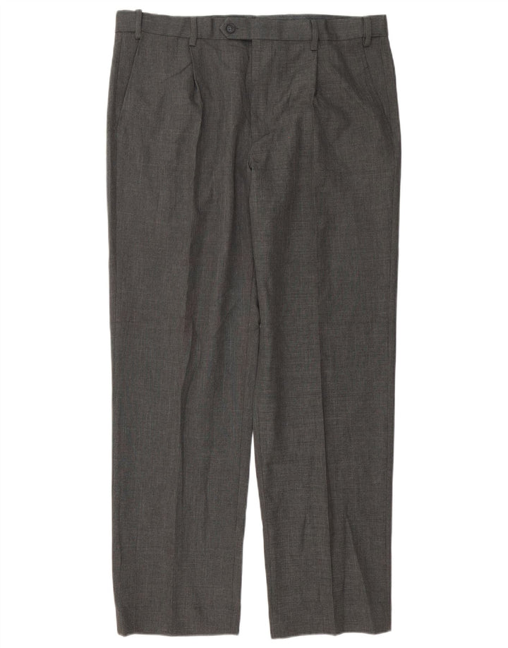 MARKS & SPENCER Pantalon de Costume Coupe Regular Homme W36 L31 Gris Polyester