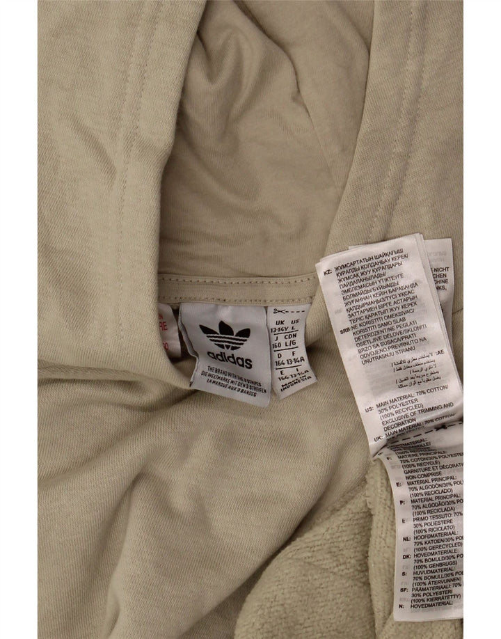 ADIDAS Pull à capuche garçon 13-14 ans Beige Coton
