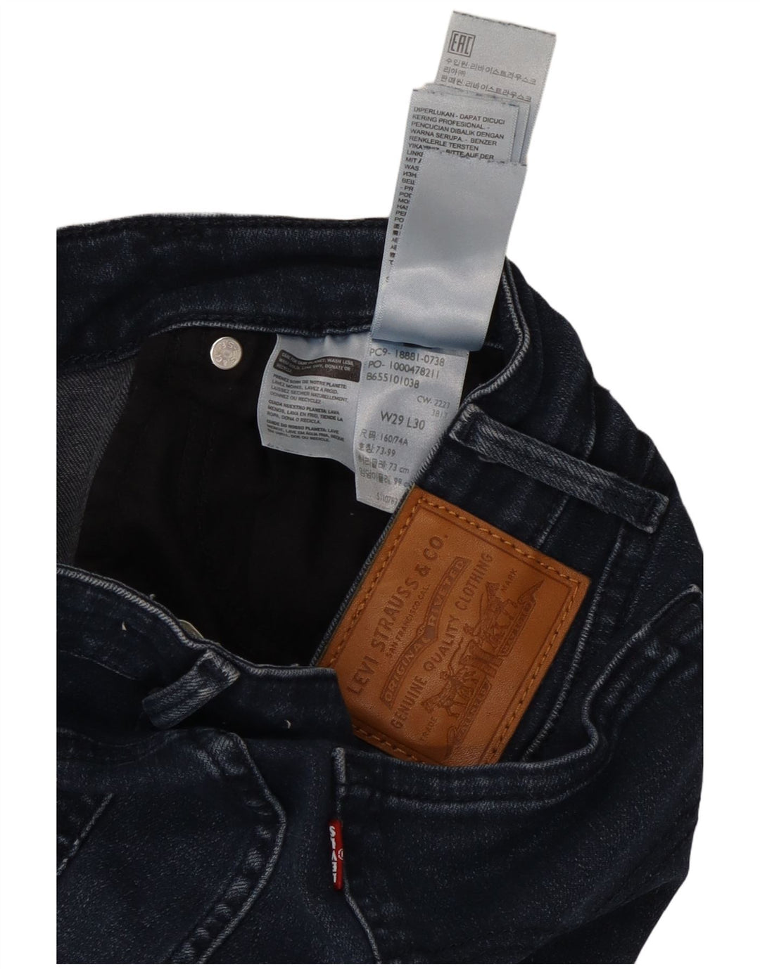 Levi's Jean Skinny 711 Femme W29 L30 Bleu Marine Coton