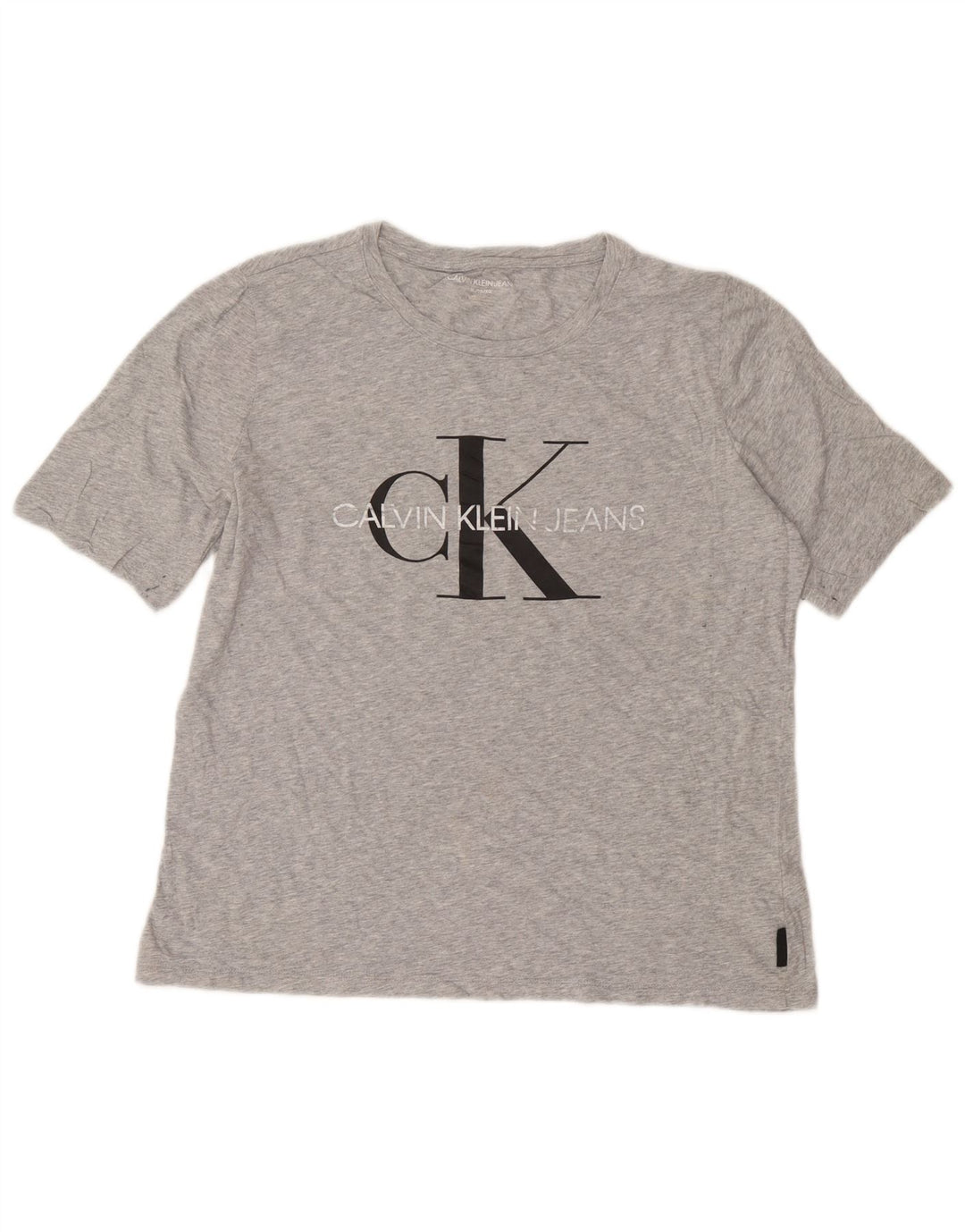 Calvin Klein T-shirt graphique pour femme UK 18 XL Gris Coton