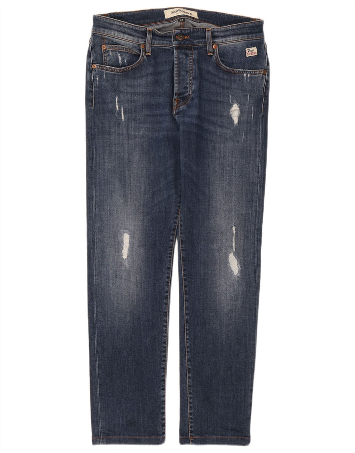 Roy Rogers Jean slim vieilli pour homme W34 L29 en coton bleu