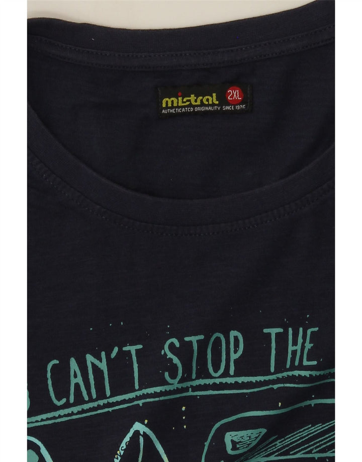 Mistral T-Shirt Graphique Homme Top 2XL Bleu Marine