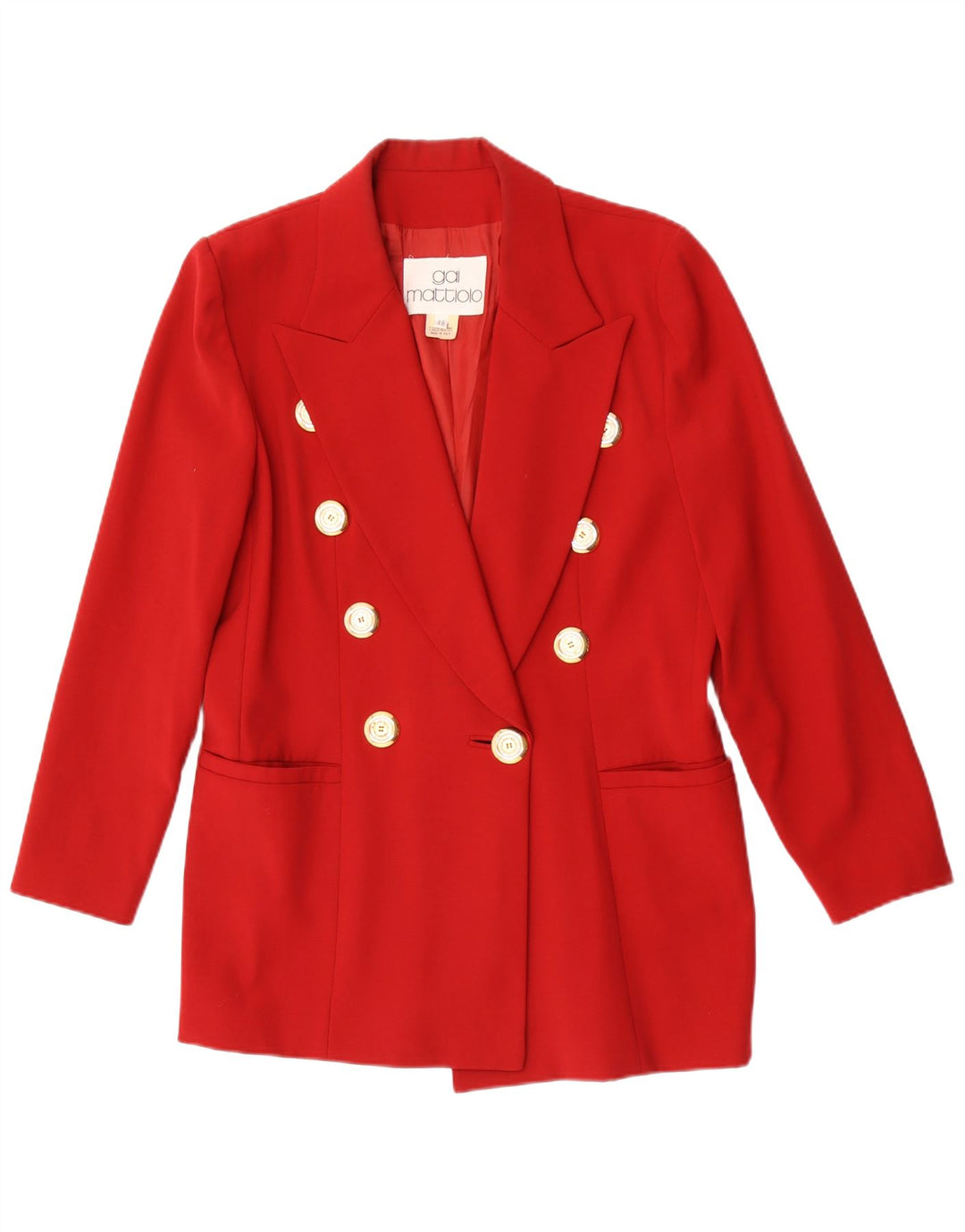 Gai Mattiolo Veste Blazer 1 Bouton Femme IT 48 XL Laine Rouge