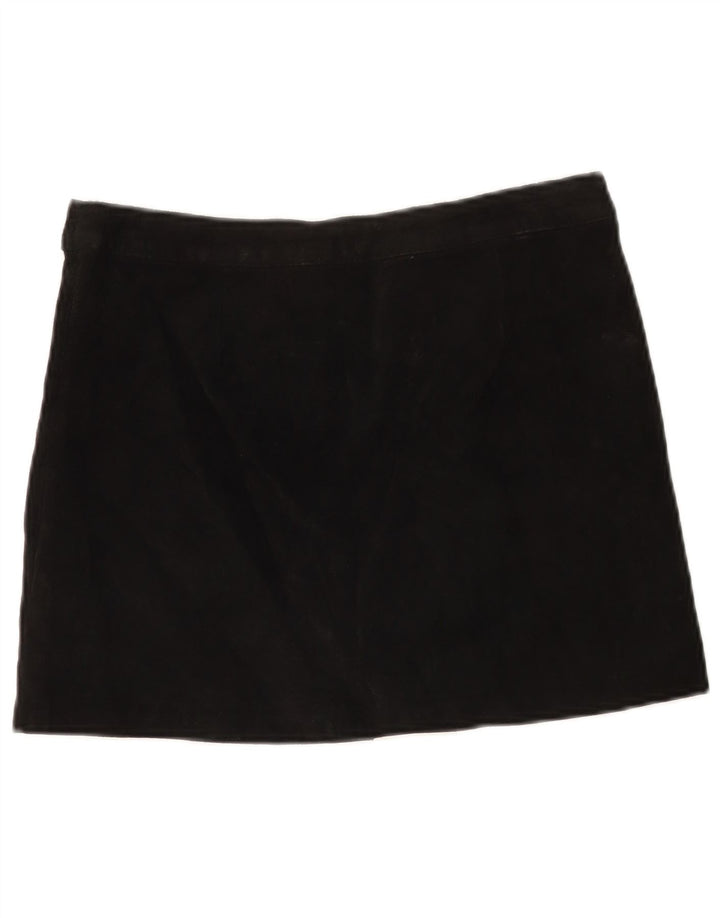 Pimkie Femme Mini-jupe en daim IT 44 Medium W30 Cuir noir