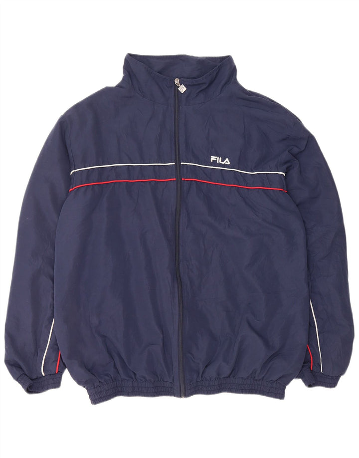 Fila Hommes Survêtement Top Veste 2XL Bleu Marine Rayé Polyester Sports