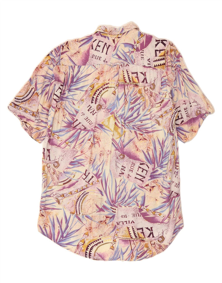 VINTAGE Mens Short Sleeve Shirt Small Multicoloured Floral Viscose Vintage Vintage and Second-Hand Vintage from Messina Hembry 