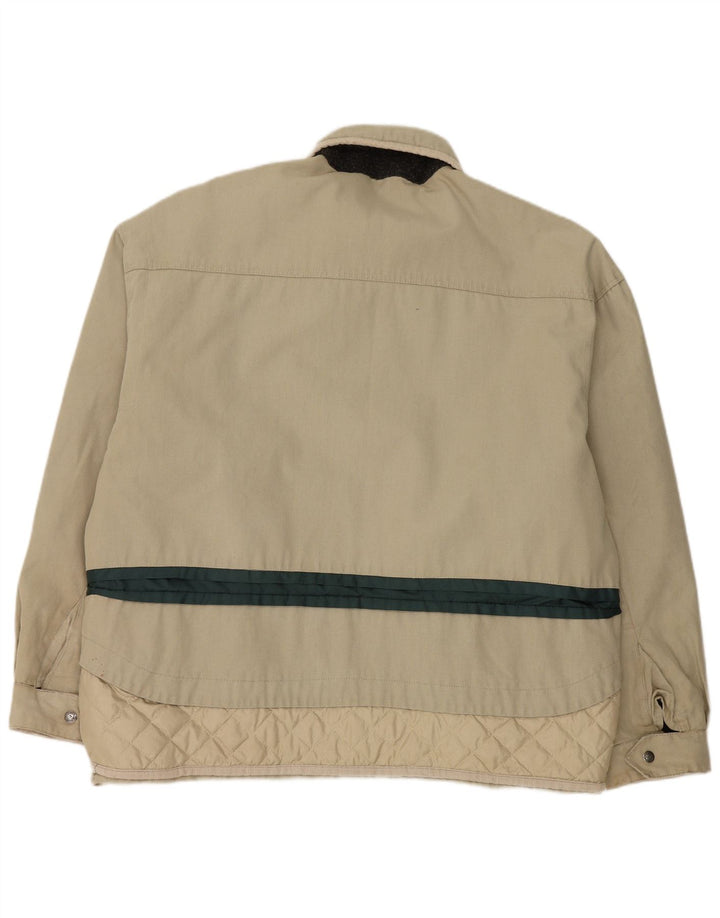 Veste Bomber Homme Vintage UK 42 XL Beige Colourblock