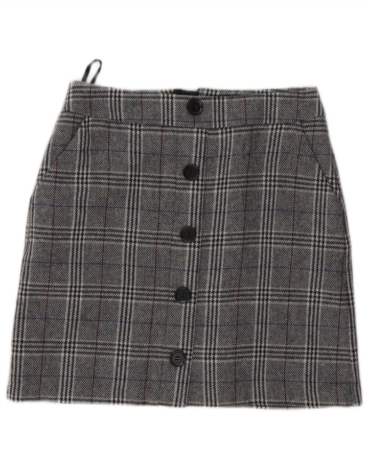 Marks & Spencer Mini jupe femme UK 8 Small W28 gris pied-de-poule acrylique