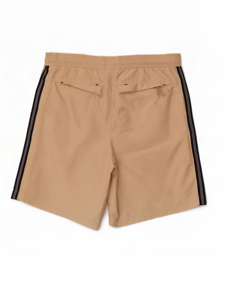 Adidas Short de sport graphique pour homme en polyester color block beige moyen