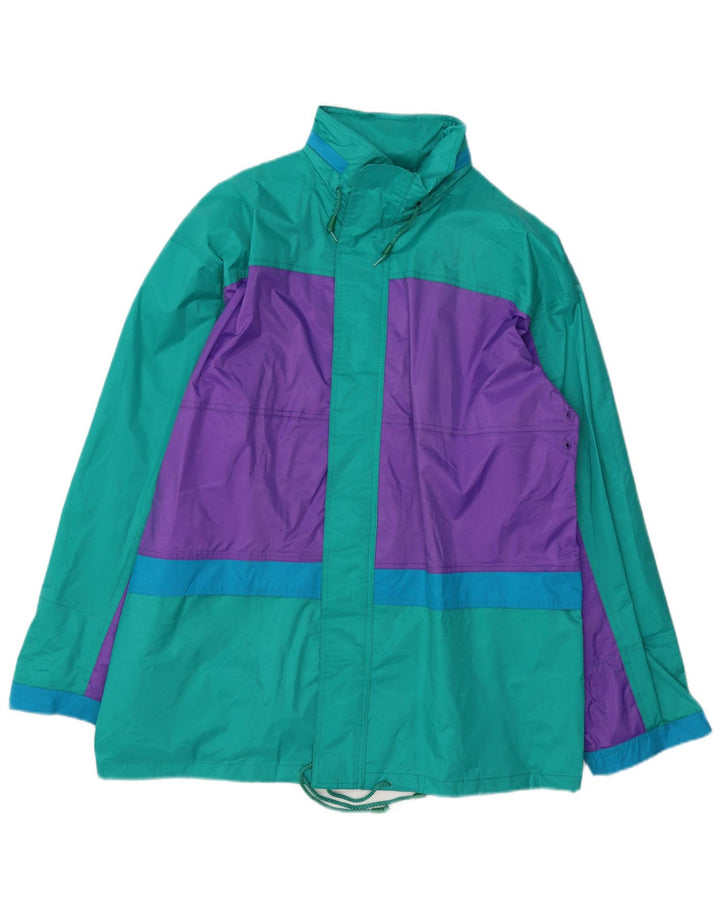 CHAMPION Veste de pluie à capuche pour homme UK 40 Large Turquoise Colourblock Nylon