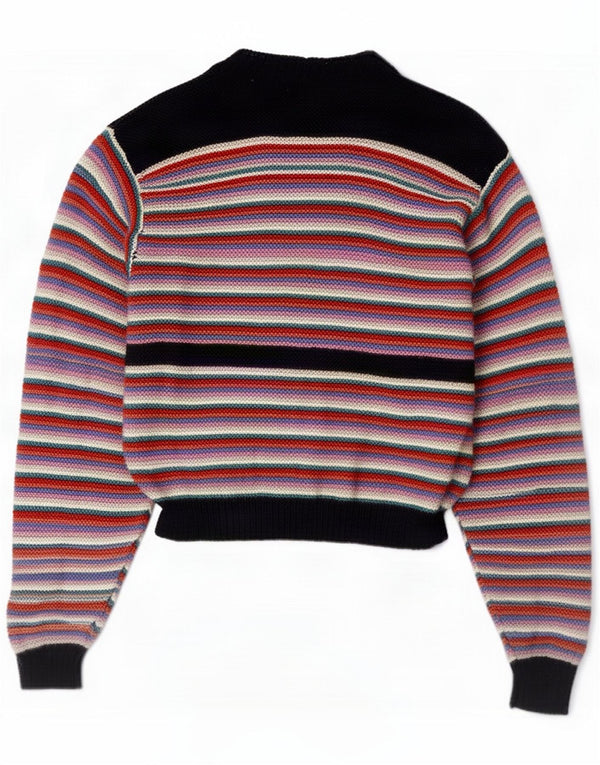 Vintage Womens Cardigan Sweater UK 14 Medium Multicolore Rayé
