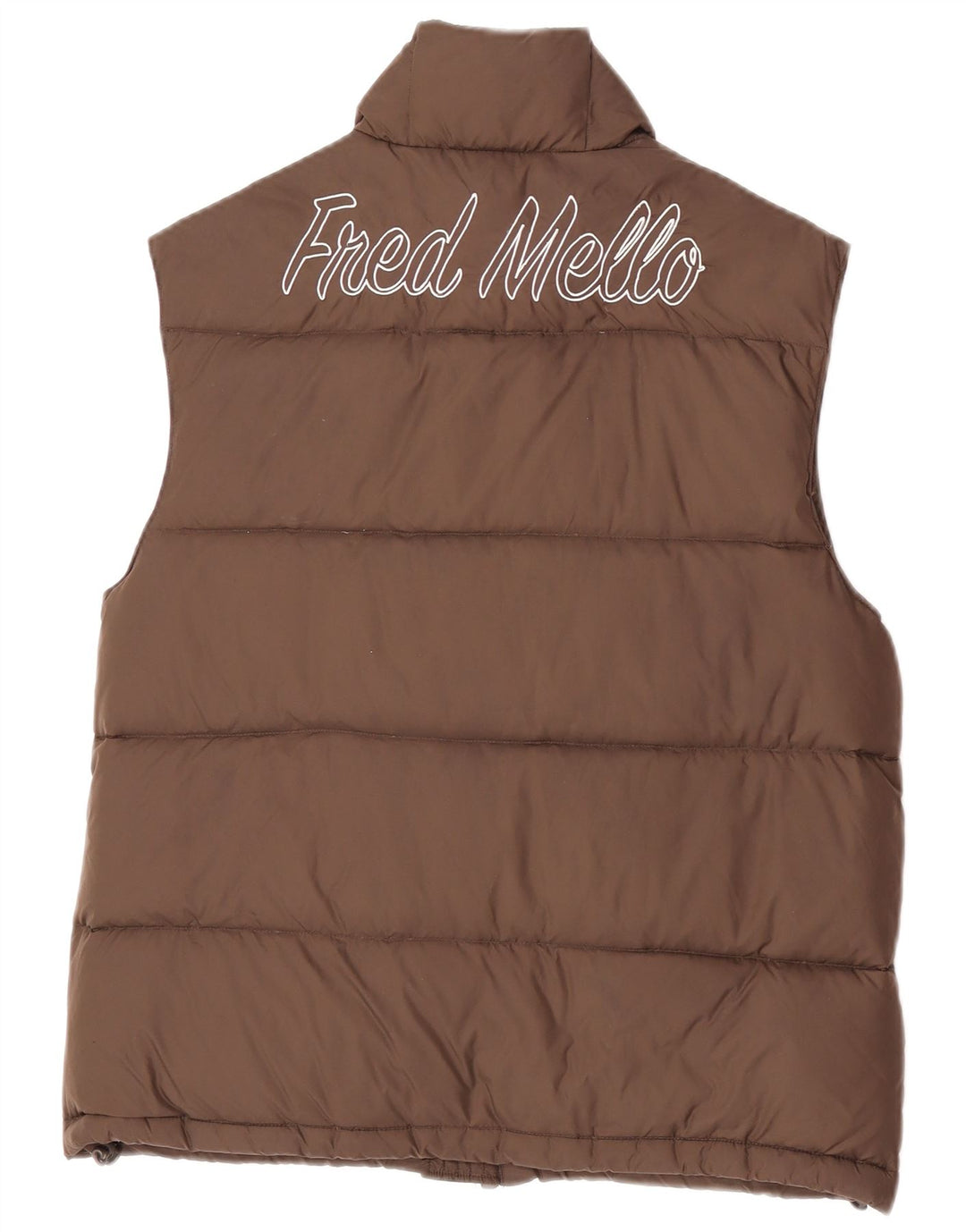 Fred Mello Gilet rembourré graphique pour homme UK 40 Marron moyen Polyamide