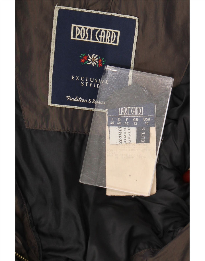 Post Card Veste matelassée à capuche pour femme UK 12 Marron moyen Polyamide