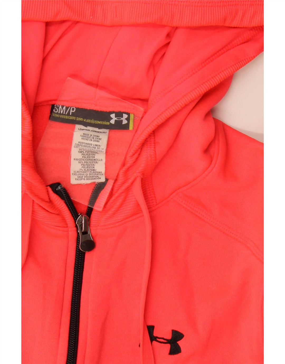 Under Armour Pull à capuche zippé pour femme UK 10 Petit Rose Polyester