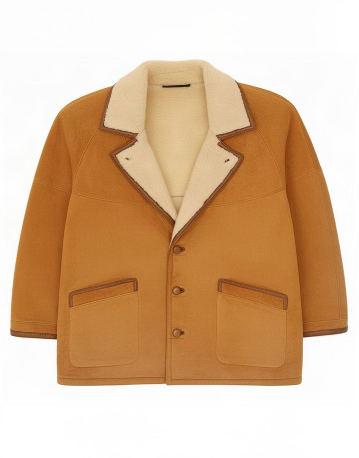 veste en peau de mouton vintage pour hommes IT 56 3XL Marron