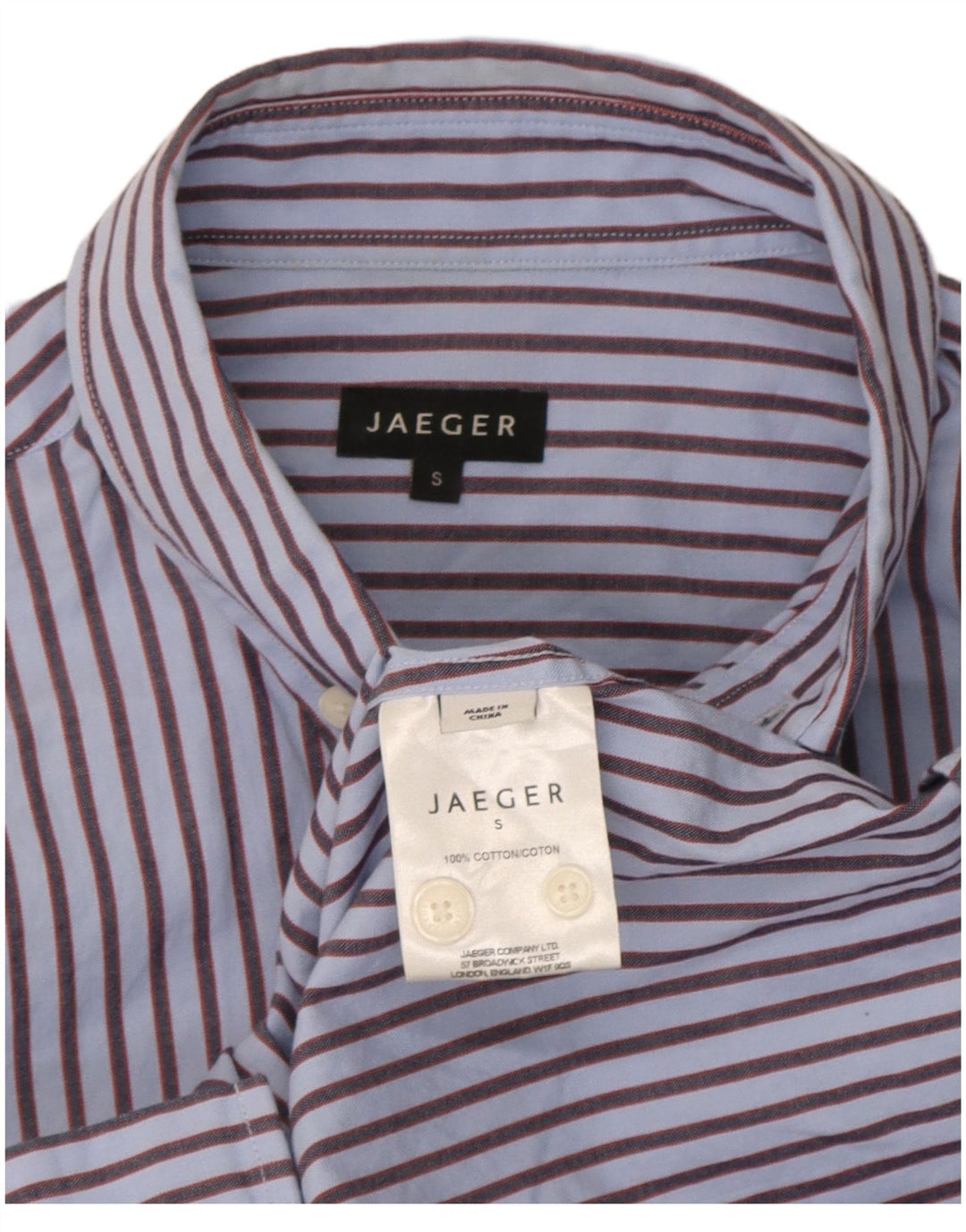 Jaeger Chemise Homme Petit Coton Bleu à Fines Rayures