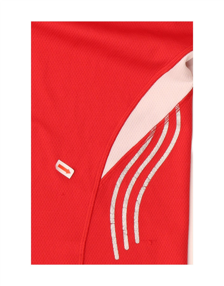 ADIDAS Womens T-Shirt Top UK 12 Medium  Red Colourblock Polyester Vintage Adidas and Second-Hand Adidas from Messina Hembry 