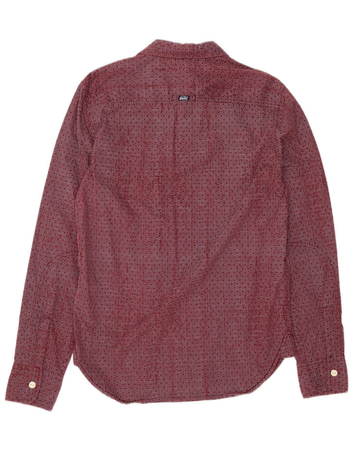 SUPERDRY Chemise Homme Coton Tacheté Bordeaux Moyen
