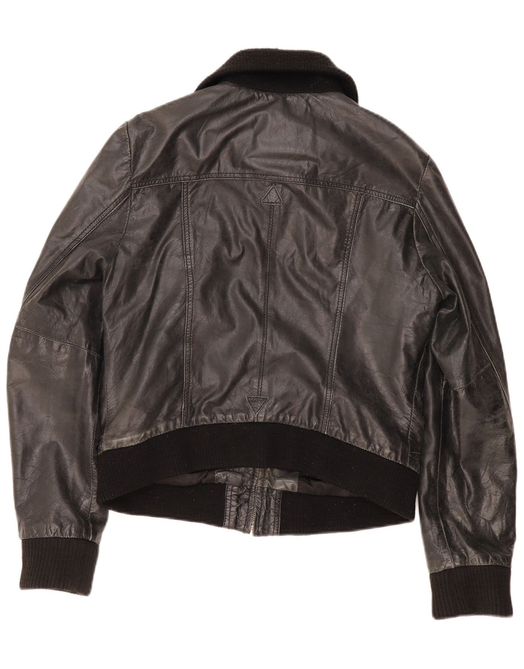 Veste en cuir vintage pour garçons 13-14 ans XL Cuir noir