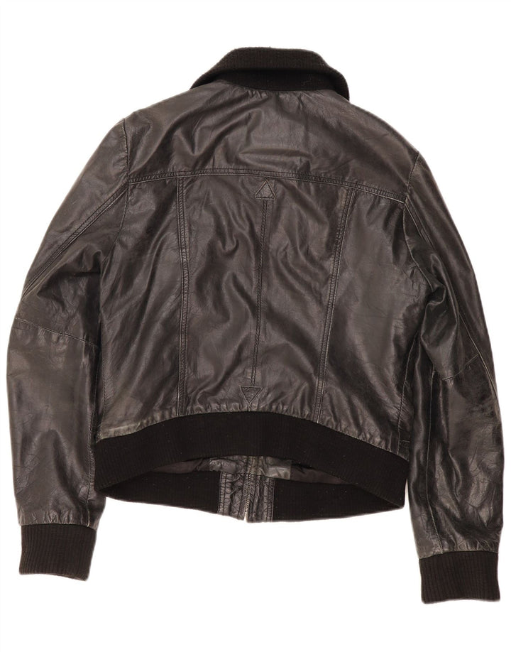 Veste en cuir vintage pour garçons 13-14 ans XL Cuir noir