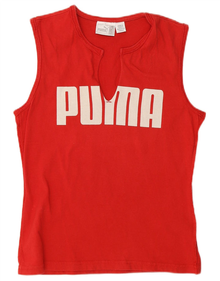 Puma Débardeur graphique pour femme UK 10 Small Rouge Coton