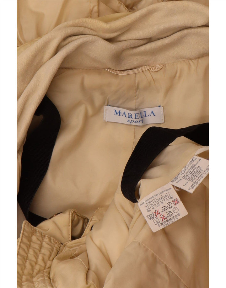 Marella Veste matelassée à capuche pour femme UK 14 Large Beige Polyamide