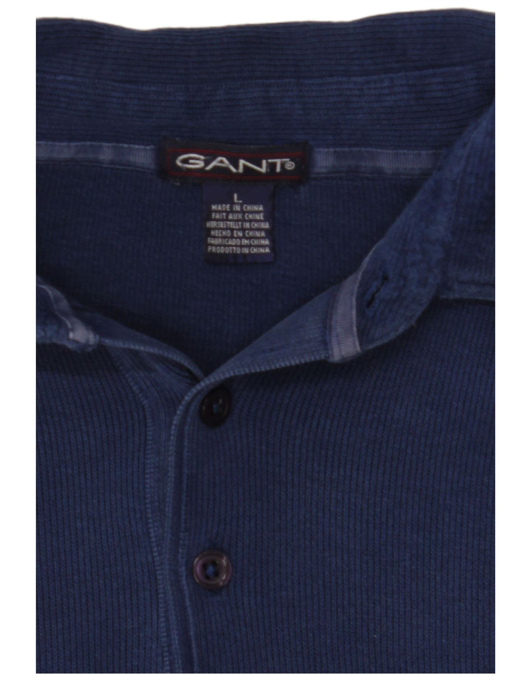 GANT Pull col polo homme grand bleu marine coton