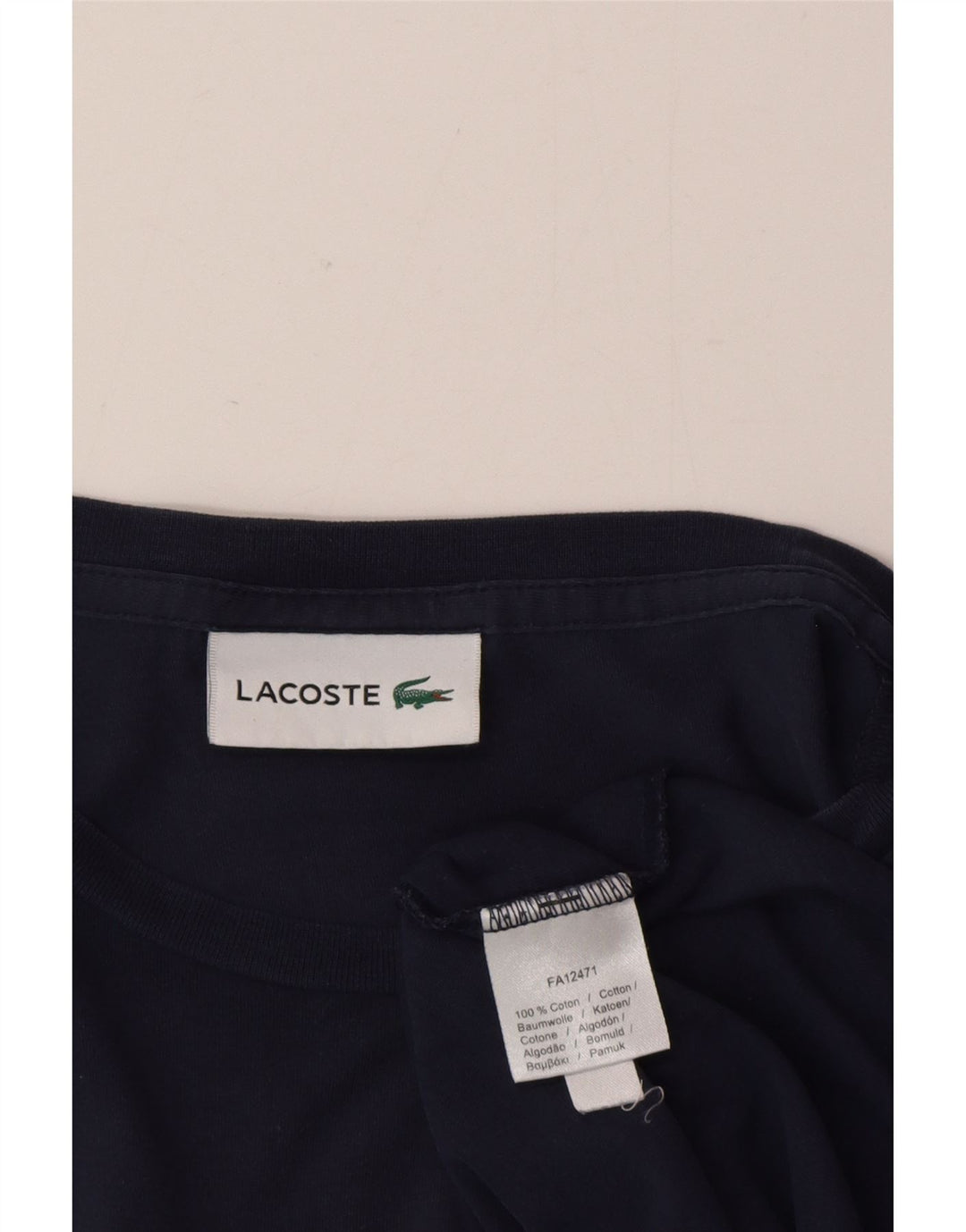 Lacoste T-Shirt Homme Haut Large Bleu Marine Coton