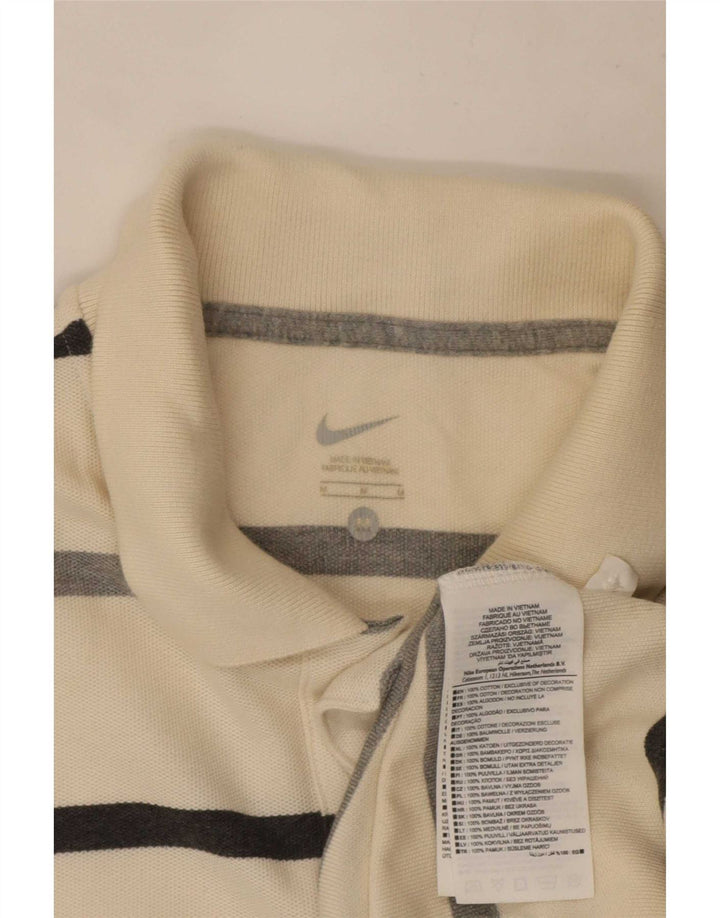 Polo Nike Homme Coton Rayé Blanc Moyen